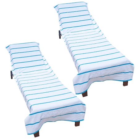 Monarch Las Rayas Chaise Cover 30x85 Blue (2pk) CC-HS3085BL-2PK